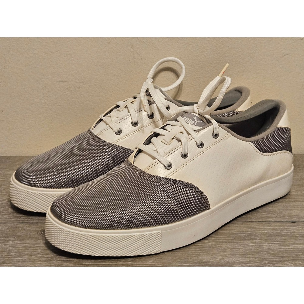 Puma Womens 189423 01 White Grey Golf Spikeless Metallic Mesh Sneakers Size 7.5